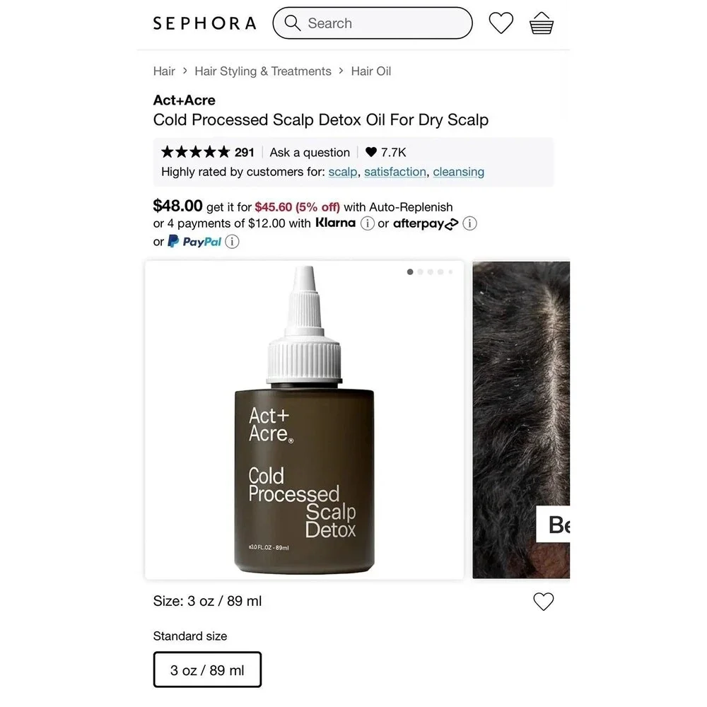 Act+Acre Cold Processed Scalp Detox Oil For Dry Scalp | Brand New In Box